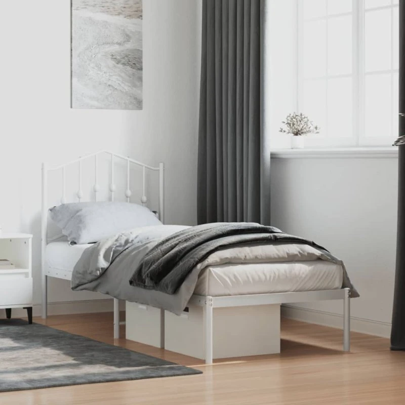 vidaXL Sengeramme 75x190 cm hvid med hovedgærde