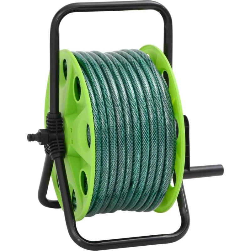 vidaXL fritstående slangetromle 30 m PVC grøn