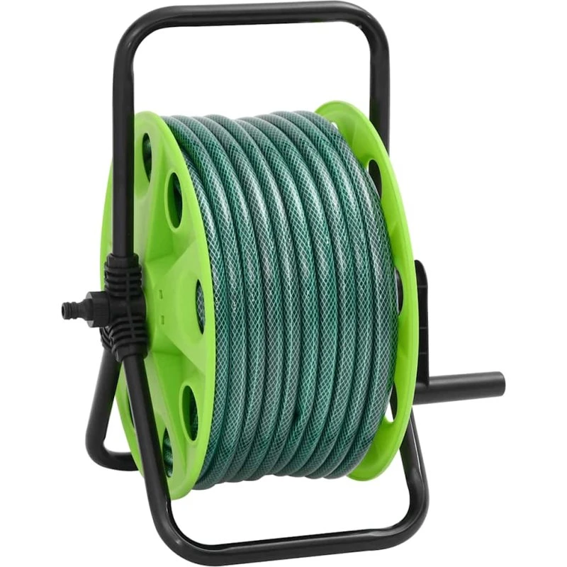 vidaXL fritstående slangetromle 0,5" 30 m PVC grøn