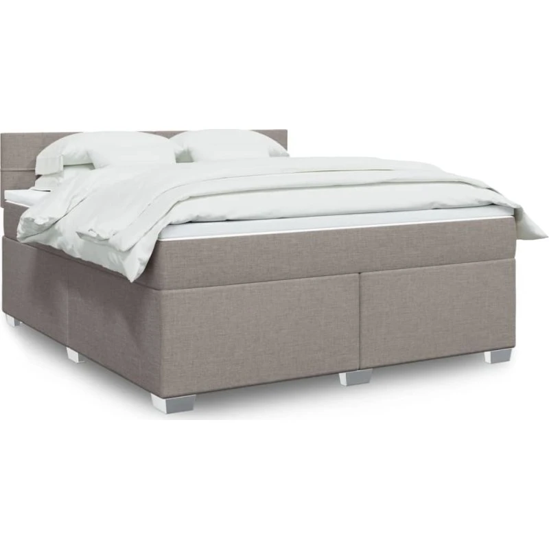 vidaXL Kontinentalseng 180x200 cm med gråbrun stofmadras