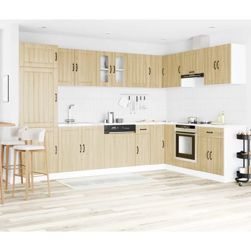vidaXL Vaskeskabsbase Lucca 2 pcs Brun 80x46x81,5 cm Konstrueret Træ