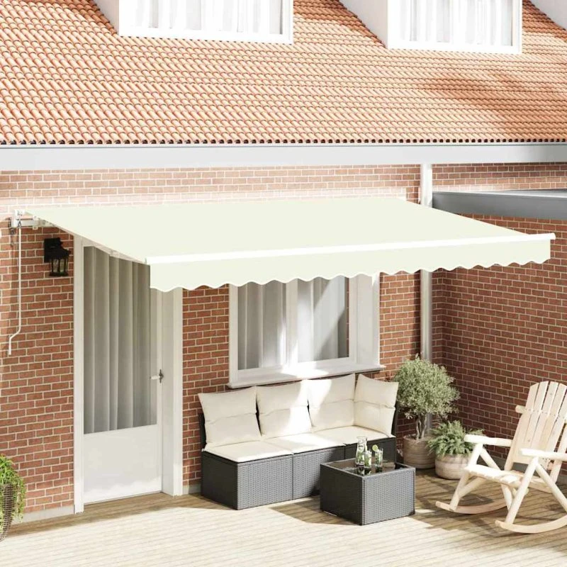 vidaXL Utrækkelig Markise Creme 350 x 200 cm