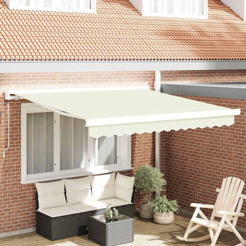 vidaXL Utrækkelig Markise Creme 300 x 250 cm
