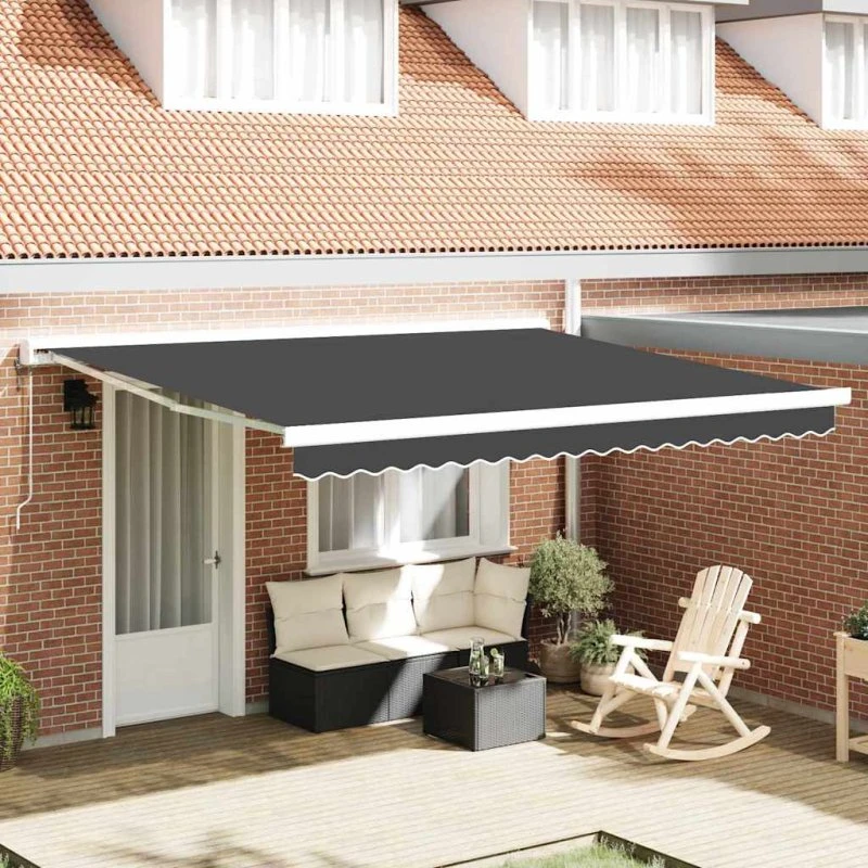 vidaXL Utrækkelig Markise Antracit 350 x 250 cm