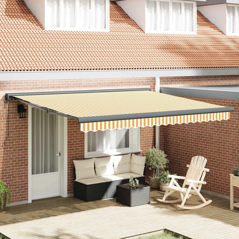 vidaXL Markise Gul og Hvid 400 x 300 x 165 cm