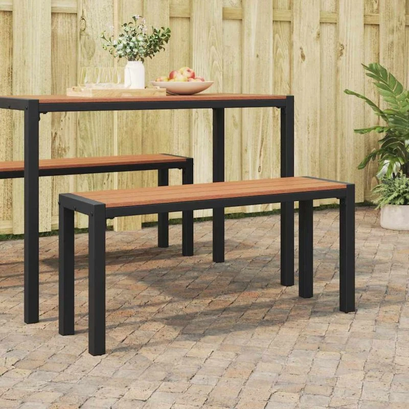 vidaXL Havebænk Brun 100 x 28 x 45 cm Stål
