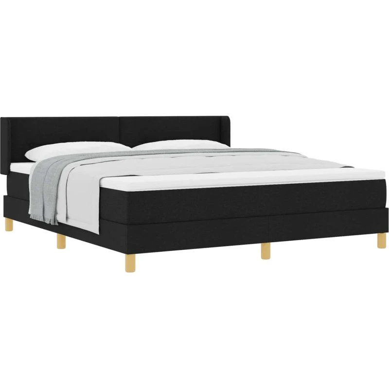 vidaXL Box spring seng med madras, sort, 200 x 180 cm