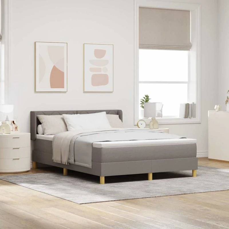 vidaXL Box spring seng med madras Gråbrun 200x160 cm