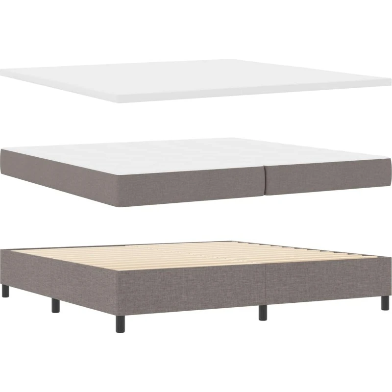 vidaXL Boxspring seng med LED madras Gråbrun 200x200 cm