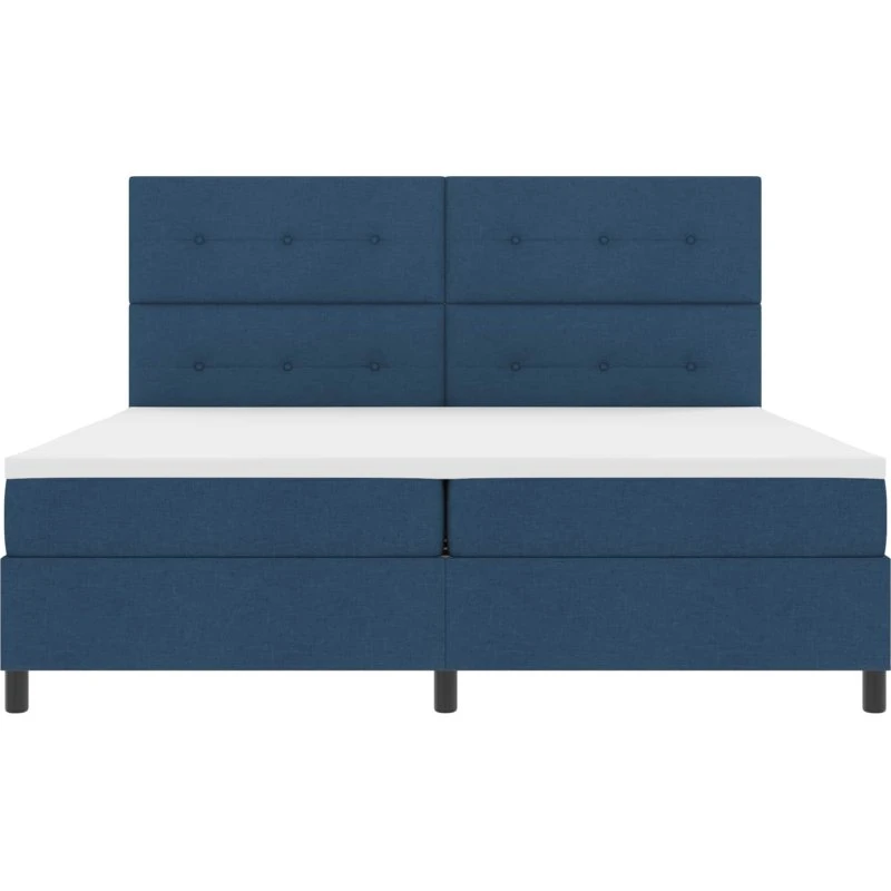 vidaXL Boxspring Seng 200 x 200 cm med LED-lys og madras, Blå