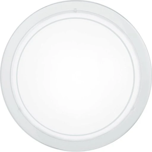 Eglo Planet plafond, hvid, rund loftlampe med materet glas