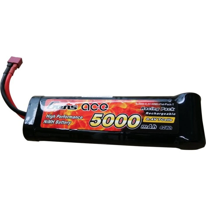 Gens ace 5000mAh 8.4V NiMH Batteri med T-stik
