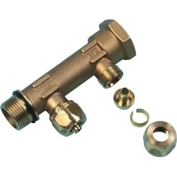 Uponor Aqua PLUS 3/4" 2x15 mm fordelerrør med fast muffe