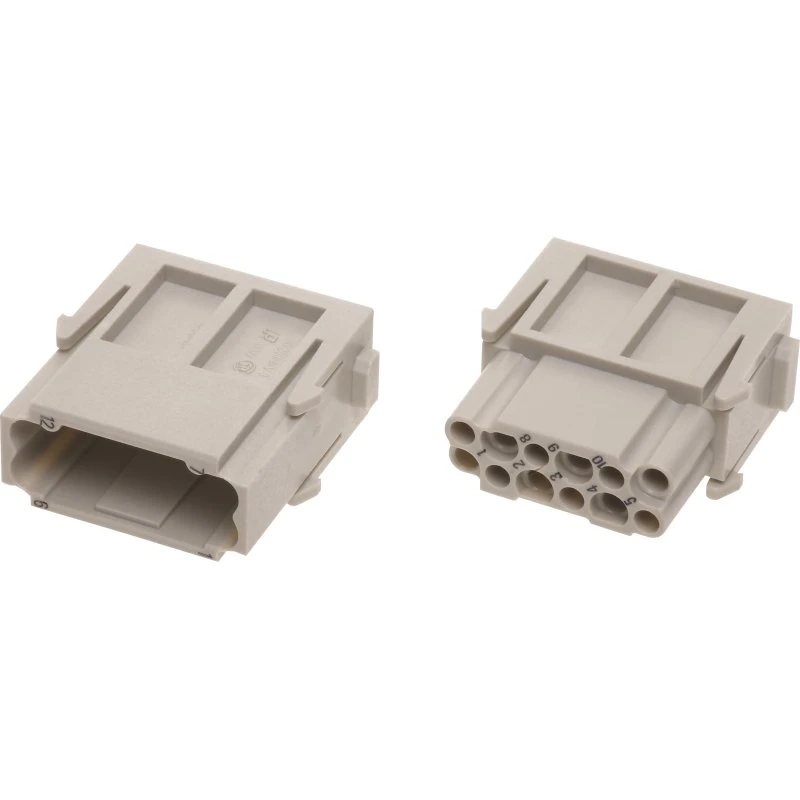 HAN 12DD Hun-Del 10A, 12 Crimpbøsninger, maks 2,5mm²