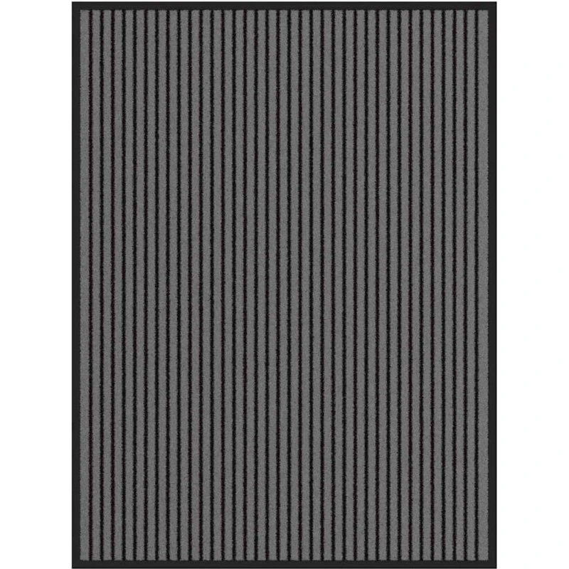 vidaXL Dørmåtte Stribe Sort og Grå 90x120 cm