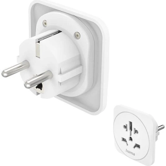 Hama Rejseadapter Type E/F Universal World-EU Hvid