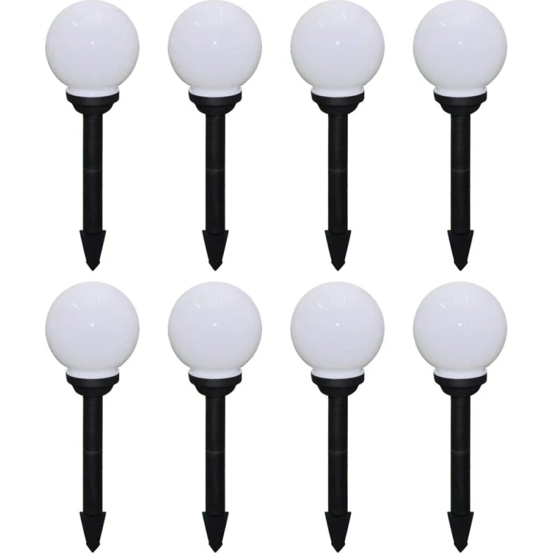 vidaXL 8 stk. LED-havelamper 15 cm med jordspyd og genopladelige batterier