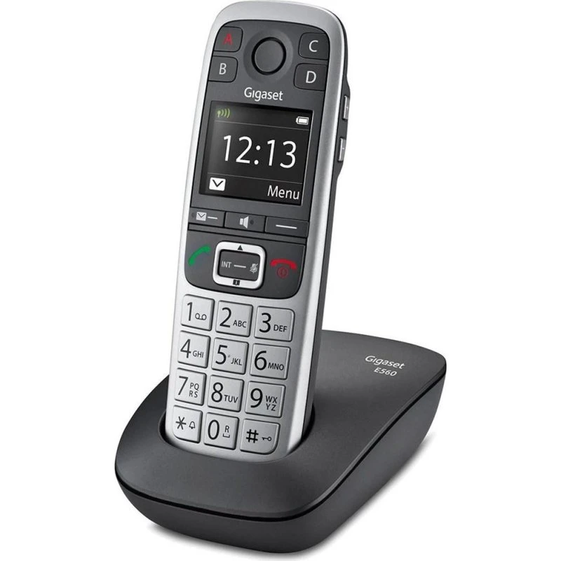 Gigaset E560 DECT Fastnettelefon, Sort/Sølv med opkalds-ID