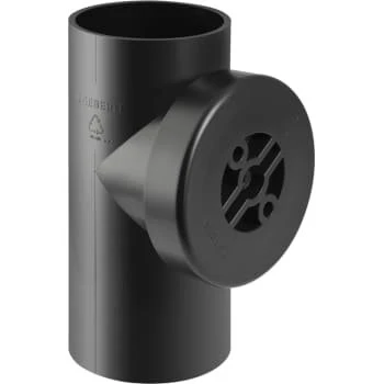 Geberit 63 mm x 90° Renserør med dæksel sort PEH
