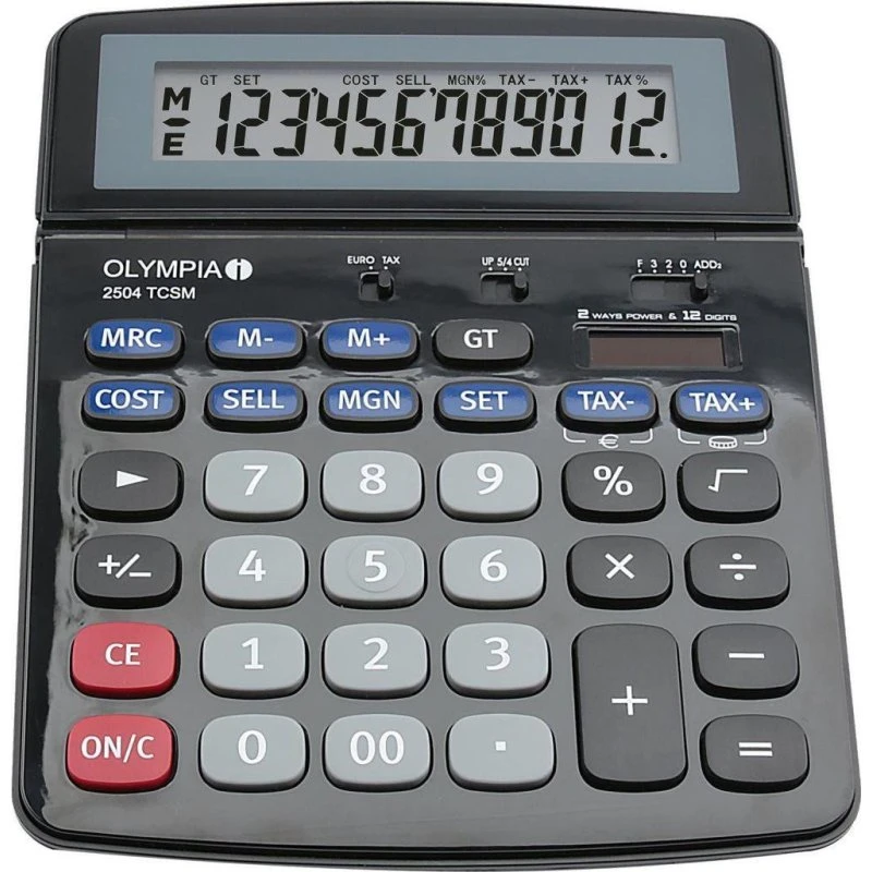 Olympia 2504 Desktop Regnemaskine 12 Cifre Sort/Blå/Grå