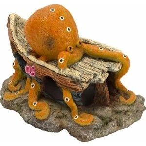 4FISH akvariedekoration Skibsvrag med blæksprutte 15,5x11,5x14 cm