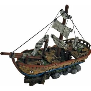 4FISH akvariedekoration Skibsvrag 39,5×14×27 cm