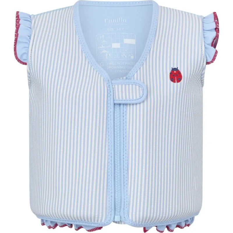Vanilla COPENHAGEN Svømmevest Seersucker Ladybug - Blå - 3-6 År
