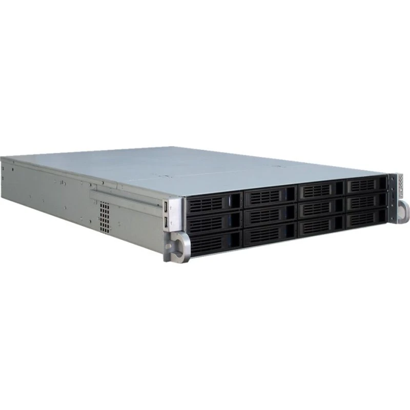 Inter-Tech IPC 2U-2412 2U Rackkabinet Sort/Sølv, SSI EEB