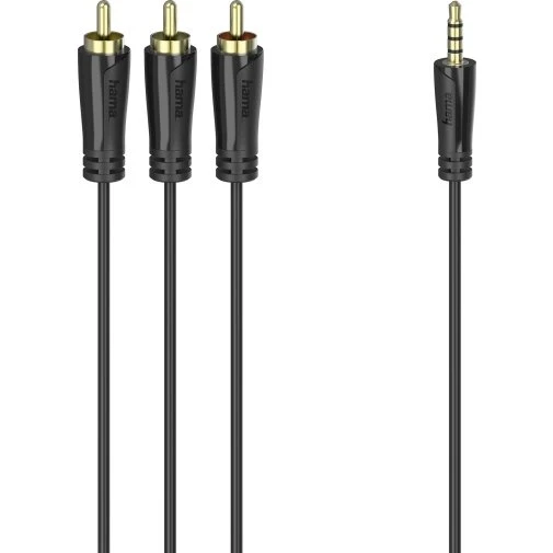 Hama Kabel 4pin 3,5mm-3 Phono 1,5m Sort Guldbelagt