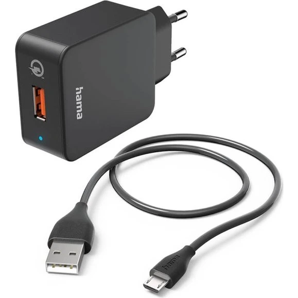 Hama Quick Charge 3.0 Micro-USB 1,5m Sort