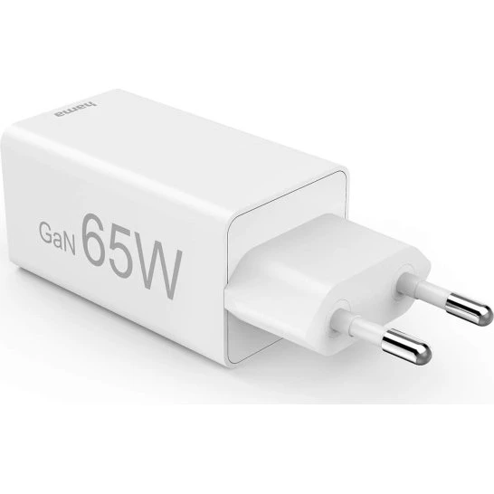 Hama GaN 65W 2x USB-C + 1x USB-A Hvid