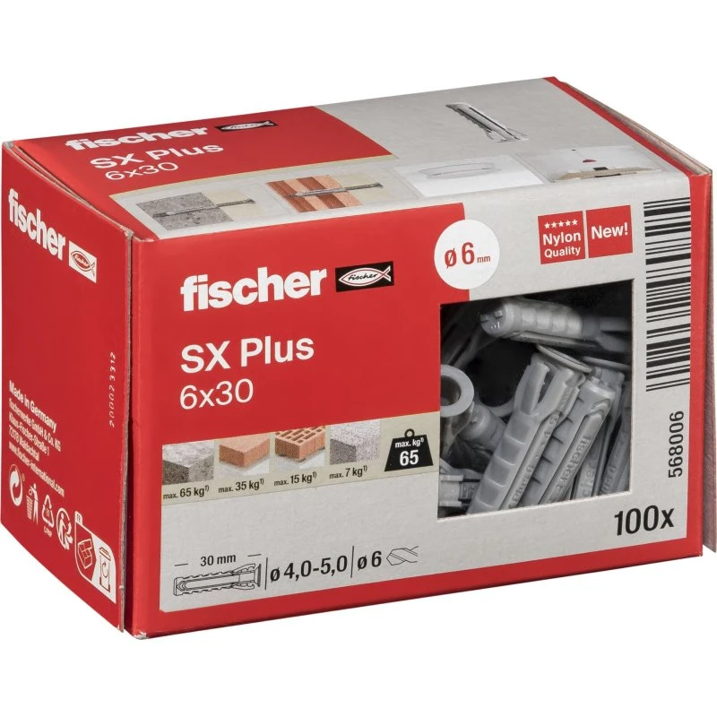 Fischer SX Plus 6x30 mm Ekspansionsplug 100 stk.