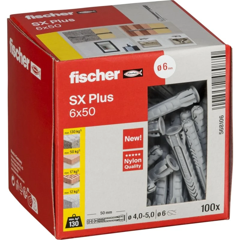 Fischer 568106 Ekspansionsplug 6x50mm 100 stk