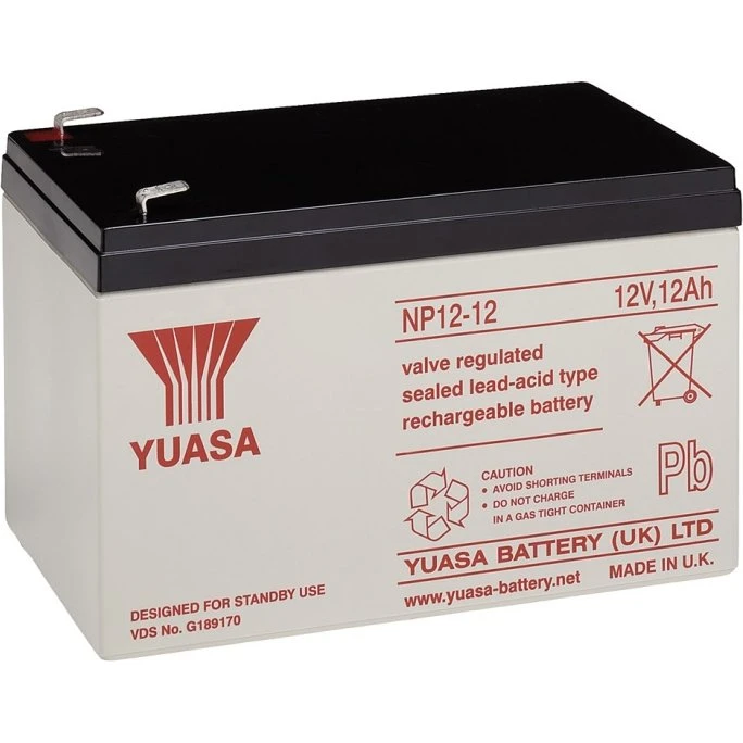 Yuasa NP12-12 12 V, 12 Ah Blybatteri (VRLA) AGM, VdS