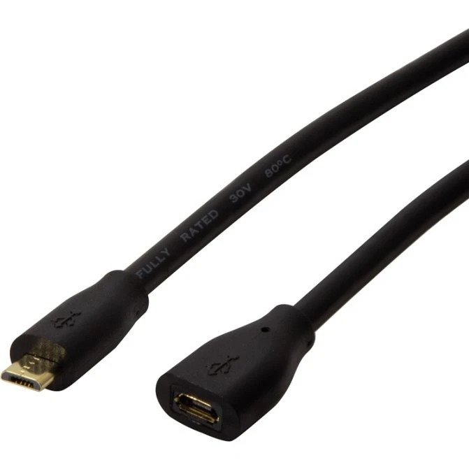 LogiLink Förlängningskabel MicroUSB 3m, Svart