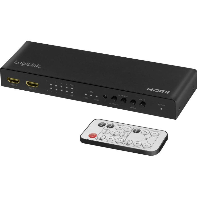 HDMI Matrix Switch 4K/60Hz ARC HDCP HDR CEC 4x2