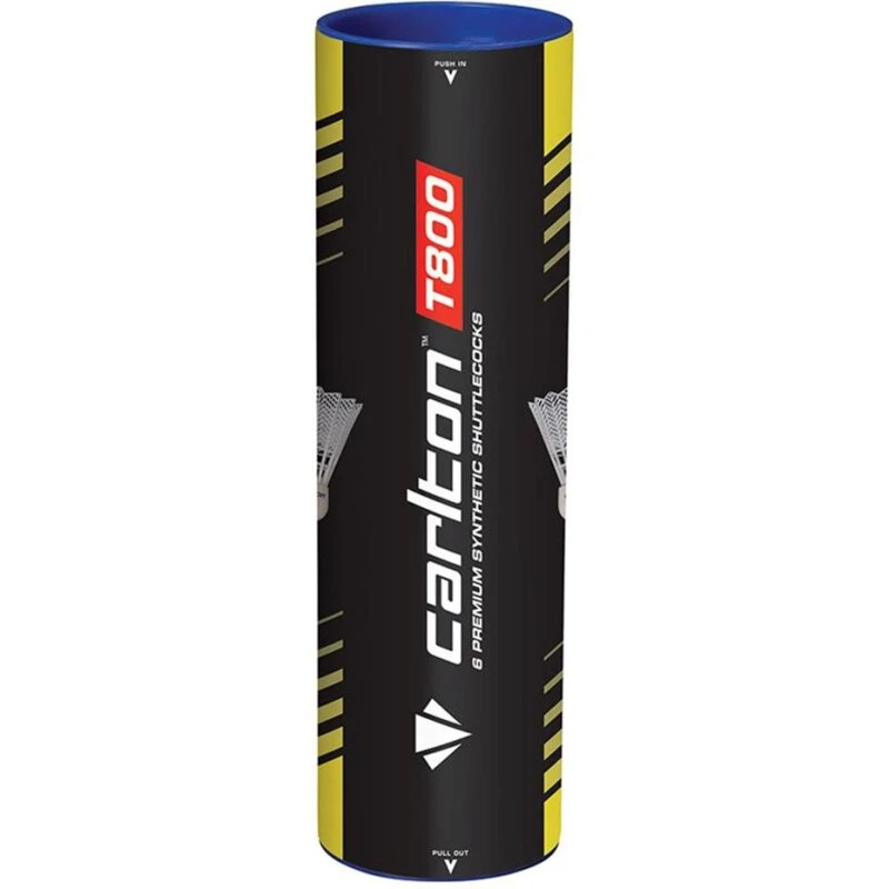 Carlton T800 Nylon badmintonbolde 6-pak – langsom (hvid/grøn)