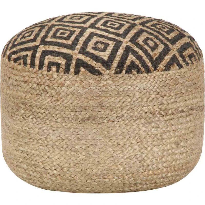 vidaXL håndlavet puf 45x30 cm jute sort