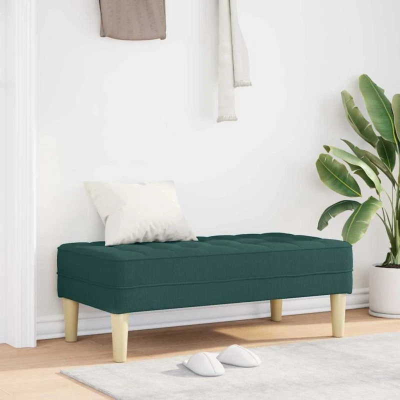 vidaXL bænk mørkegrøn 113 x 57 x 39 cm med pude