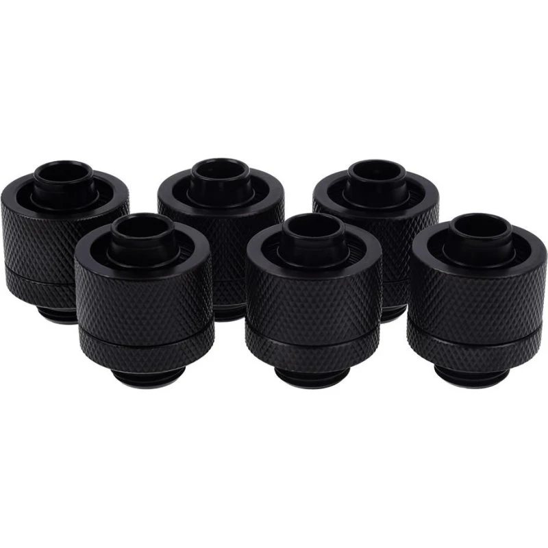Alphacool Compression Fitting 16/10mm, Sort, 6 stk.