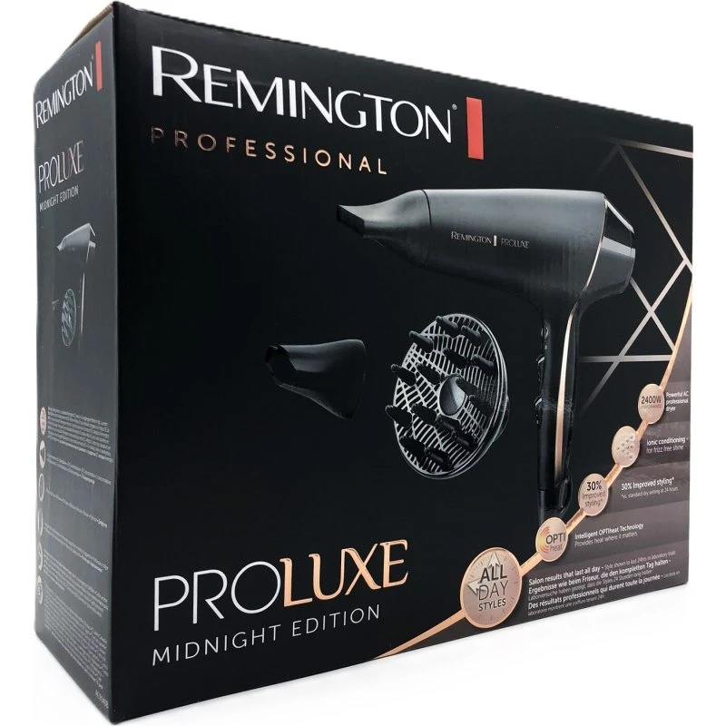 Remington Proluxe AC9140B Hårtørrer 2400W, Sort/Guld
