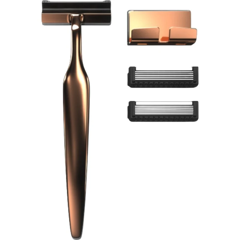 Melle Bronze Razor Kit – 5-bladet barbermaskine i zink