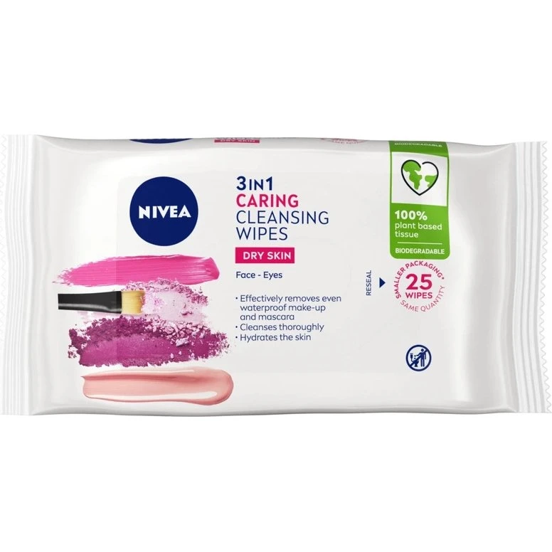 Nivea 3 in 1 Caring Cleansing Wipes 25 st