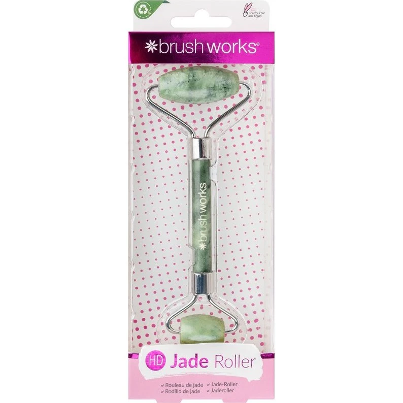Brushworks HD Jade Roller - 2-delet ansigtsrulle med jadesten