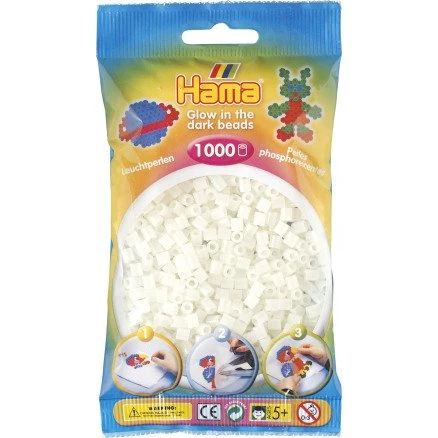 Hama Perler 1000 stk. Selvlysende Grøn 5 mm