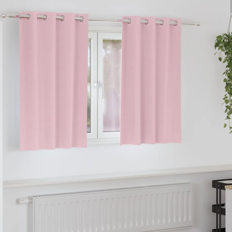 vidaXL Mørklægningsgardiner 2 stk Lyserød 140 x 140 cm