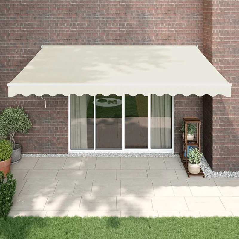 vidaXL Foldemarkise 4,5x3 m Aluminium Creme Manuel Betjening