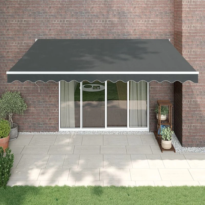 vidaXL Foldemarkise 4x3 m Aluminium Antracitgrå