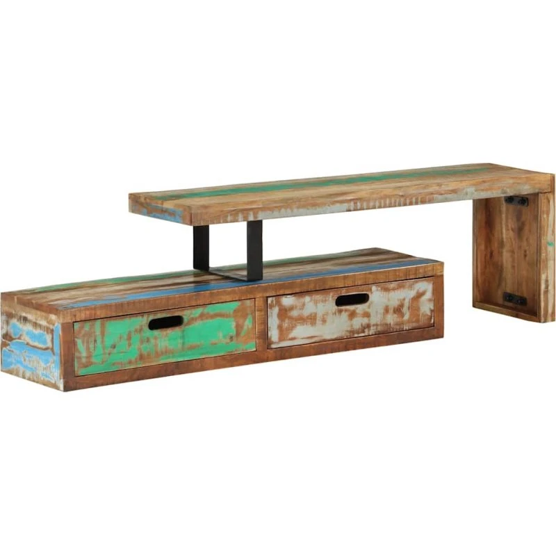 vidaXL TV-bord 118-200 cm massivt genbrugstræ