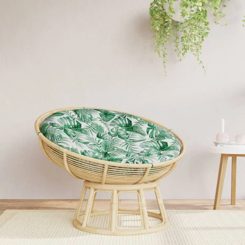 vidaXL Rund Hynde Ø100x11 cm Oxfordstof Bladmønster